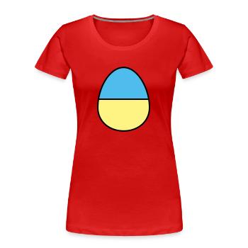 Osterei farbig - Frauen Premium Bio T-Shirt - Rot - Vorne - Mia (176cm)