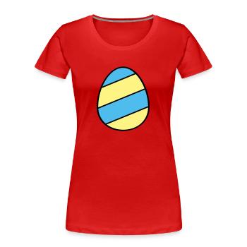 Osterei gestreift - Frauen Premium Bio T-Shirt - Rot - Vorne - Mia (176cm)