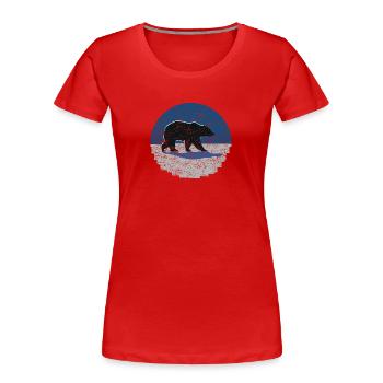 Motif d’ours avec ombre - T-shirt bio Premium Femme - rouge - Devant - Mia (176cm)