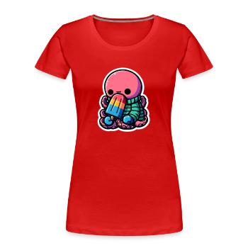Popsicle octopus - Frauen Premium Bio T-Shirt - Rot - Vorne - Mia (176cm)
