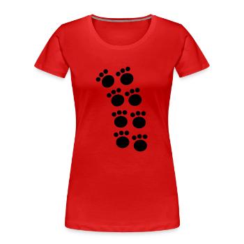 tatzen - Frauen Premium Bio T-Shirt - Rot - Vorne - Mia (176cm)