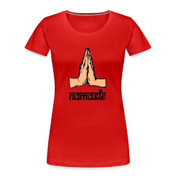 Namaste - Frauen Premium Bio T-Shirt - Rot - Vorne - Mia (176cm)
