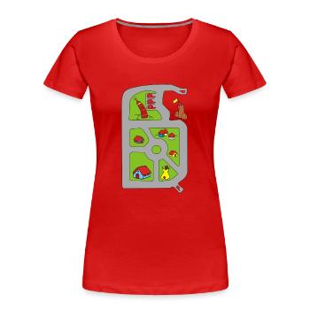 Ainsi les parents reçoivent un massage du dos! - T-shirt bio Premium Femme - rouge - Devant - Mia (176cm)