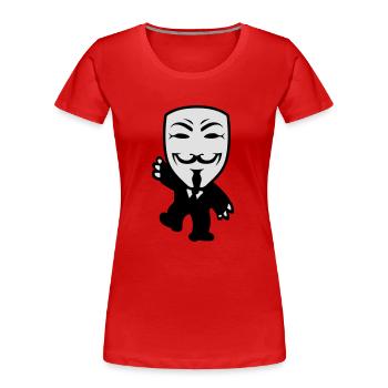 anonymous cartoon - Women's Premium Organic T-Shirt - red - Front - Mia (176cm)