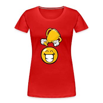 Smiley Winner - Frauen Premium Bio T-Shirt - Rot - Vorne - Mia (176cm)