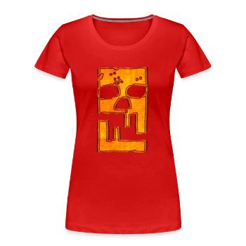 Hacking hackers hacker malware logo emblem - Women's Premium Organic T-Shirt - red - Front - Mia (176cm)