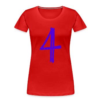 4 JAHRE. 4-jähriges Jubiläum. GEBURTSTAG 4 JAHRE. GEBURTSTAG - Frauen Premium Bio T-Shirt - Rot - Vorne - Mia (176cm)