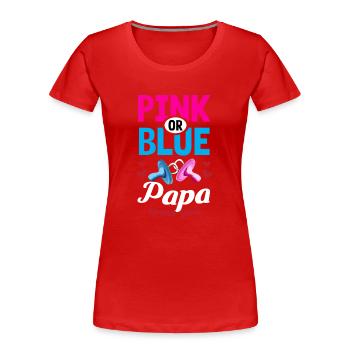 Papa rose ou bleu vous aime Genre Révéler La fête - T-shirt bio Premium Femme - rouge - Devant - Mia (176cm)