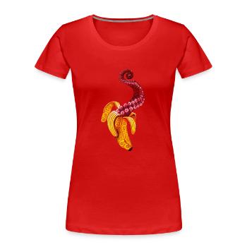 Swirly Mutanten Banane - Frauen Premium Bio T-Shirt - Rot - Vorne - Mia (176cm)