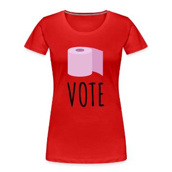 Political voting election - Women's Premium Organic T-Shirt - red - Front - Mia (176cm)