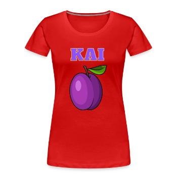 Kai Pflaume aka Ehrenpflaume - Frauen Premium Bio T-Shirt - Rot - Vorne - Mia (176cm)
