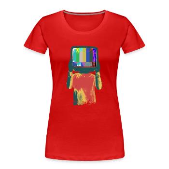 TV-Leiter Surreale Kunst - Frauen Premium Bio T-Shirt - Rot - Vorne - Mia (176cm)