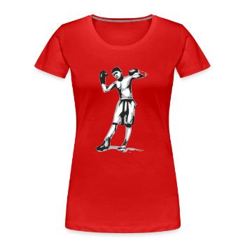 Ali le boxeur - T-shirt bio Premium Femme - rouge - Devant - Mia (176cm)