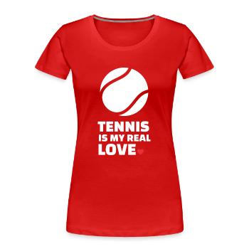 J’adore le tennis - T-shirt bio Premium Femme - rouge - Devant - Mia (176cm)