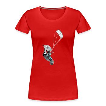 Kiteboarder 1 - Frauen Premium Bio T-Shirt - Rot - Vorne - Mia (176cm)