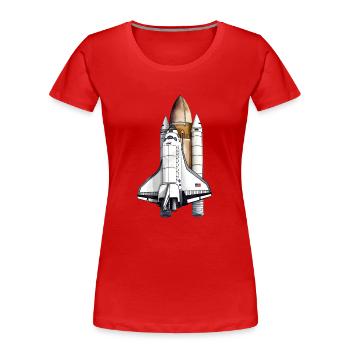 Navette spatiale au décollage - T-shirt bio Premium Femme - rouge - Devant - Mia (176cm)