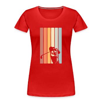 Golf Golfer - Frauen Premium Bio T-Shirt - Rot - Vorne - Mia (176cm)