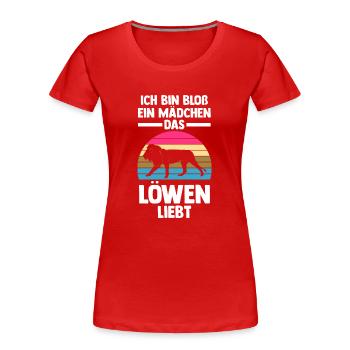 Löwe Löwen - Frauen Premium Bio T-Shirt - Rot - Vorne - Mia (176cm)