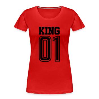 king 01 - Frauen Premium Bio T-Shirt - Rot - Vorne - Mia (176cm)