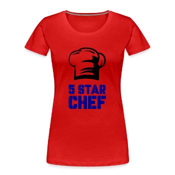 Chef 5 étoiles - T-shirt bio Premium Femme - rouge - Devant - Mia (176cm)