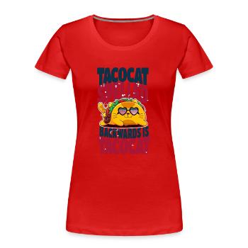 Taco - T-shirt bio Premium Femme - rouge - Devant - Mia (176cm)