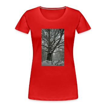 Rêve de la forêt - T-shirt bio Premium Femme - rouge - Devant - Mia (176cm)
