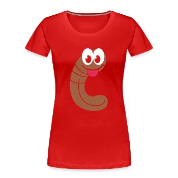 vers de terre - T-shirt bio Premium Femme - rouge - Devant - Mia (176cm)