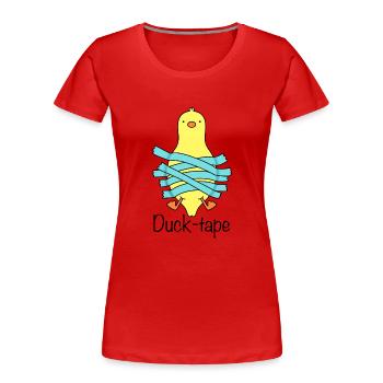 humour drôle canard canard bande humour - T-shirt bio Premium Femme - rouge - Devant - Mia (176cm)