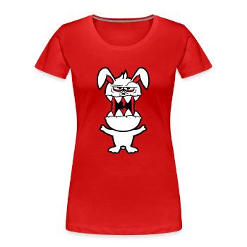 Bunny Monster Evil Cool Halloween Horror - Women's Premium Organic T-Shirt - red - Front - Mia (176cm)