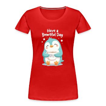 Tag des Brauens - Frauen Premium Bio T-Shirt - Rot - Vorne - Mia (176cm)