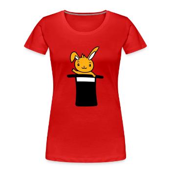 Bunny Wizard Top Hat Child Baby Wizard Cute - Women's Premium Organic T-Shirt - red - Front - Mia (176cm)