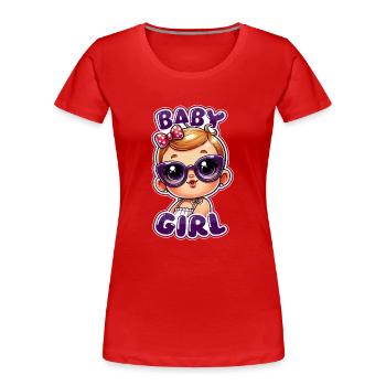 baby girl - Frauen Premium Bio T-Shirt - Rot - Vorne - Mia (176cm)