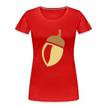 Eichel - Frauen Premium Bio T-Shirt - Rot - Vorne - Mia (176cm)