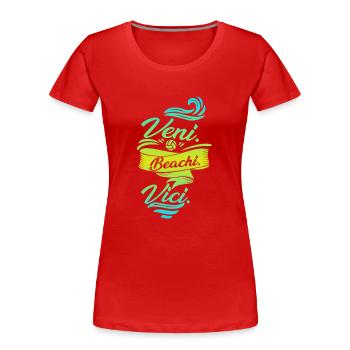 Beachvolleyball - Frauen Premium Bio T-Shirt - Rot - Vorne - Mia (176cm)