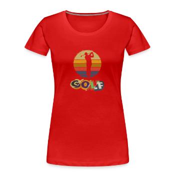 Golf Golfen Golfspieler Sport Hobby Vintage - Frauen Premium Bio T-Shirt - Rot - Vorne - Mia (176cm)