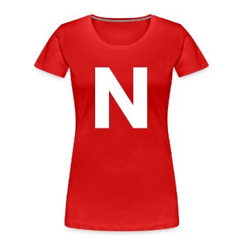 N - Frauen Premium Bio T-Shirt - Rot - Vorne - Mia (176cm)