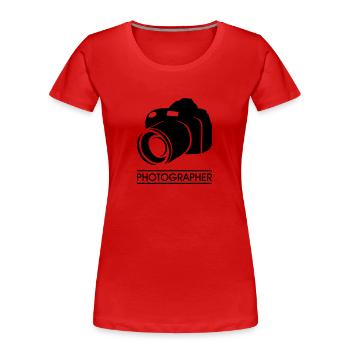 photographer - Frauen Premium Bio T-Shirt - Rot - Vorne - Mia (176cm)
