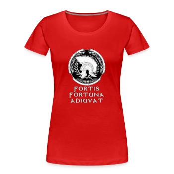 Fortis Fortuna Adiuvat Römischer Zenturio - Frauen Premium Bio T-Shirt - Rot - Vorne - Mia (176cm)