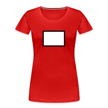Schild mit Rahmen - Frauen Premium Bio T-Shirt - Rot - Vorne - Mia (176cm)