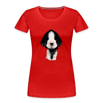 Puppy Face - Women's Premium Organic T-Shirt - red - Front - Mia (176cm)