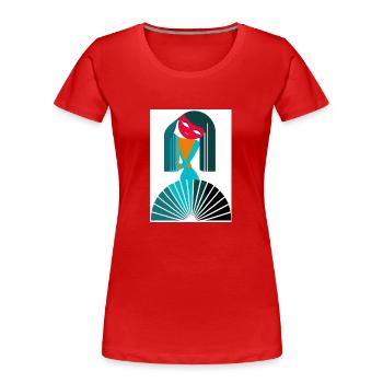verseau abstrait - T-shirt bio Premium Femme - rouge - Devant - Mia (176cm)