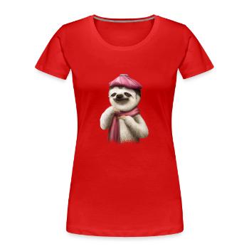 FIÈVRE PARESSEUSE - T-shirt bio Premium Femme - rouge - Devant - Mia (176cm)