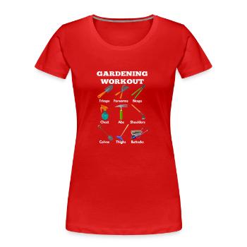Outils d’entraînement de jardinage amusants - T-shirt bio Premium Femme - rouge - Devant - Mia (176cm)