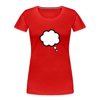 Denken - Frauen Premium Bio T-Shirt - Rot - Vorne - Mia (176cm)