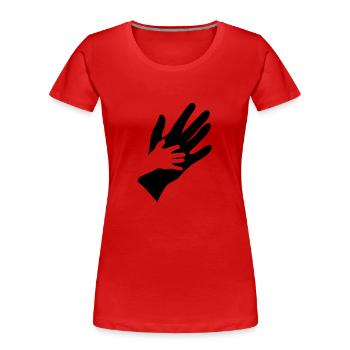 Hand - Frauen Premium Bio T-Shirt - Rot - Vorne - Mia (176cm)
