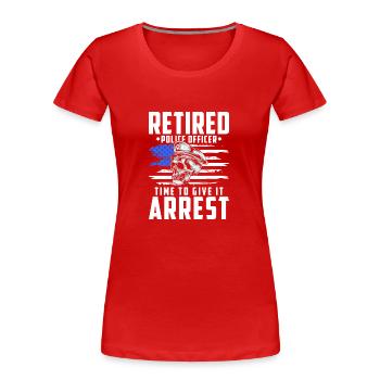 Polizei Sirene Inspektor - Frauen Premium Bio T-Shirt - Rot - Vorne - Mia (176cm)