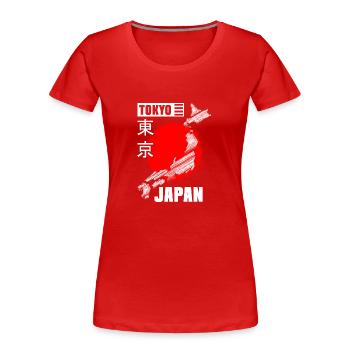 Tokyo Weltreise Abenteuer - Frauen Premium Bio T-Shirt - Rot - Vorne - Mia (176cm)