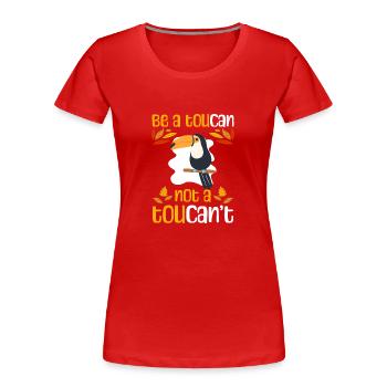 Toucan Urlaub Fliegen Bunt - Frauen Premium Bio T-Shirt - Rot - Vorne - Mia (176cm)