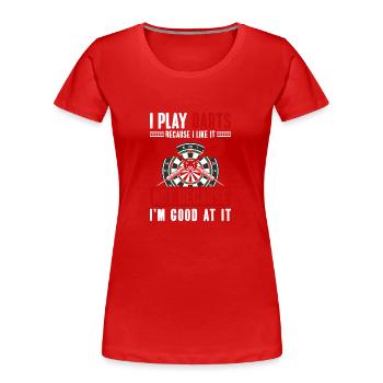 Dart Dartboard Sport Wettkampf - Frauen Premium Bio T-Shirt - Rot - Vorne - Mia (176cm)