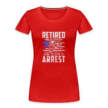 Policewoman Stop Crime Scene Siren - Women's Premium Organic T-Shirt - red - Front - Mia (176cm)